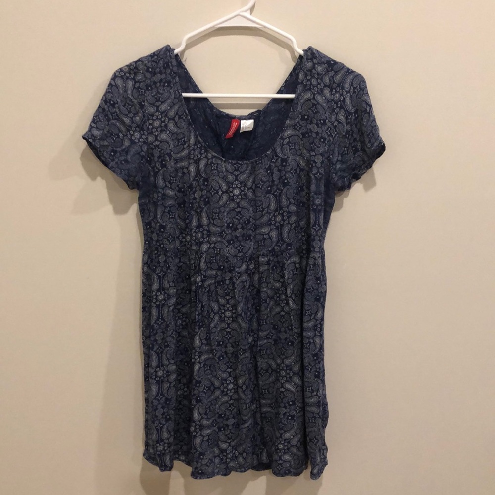 Blue Paisley Baby Doll Dress
